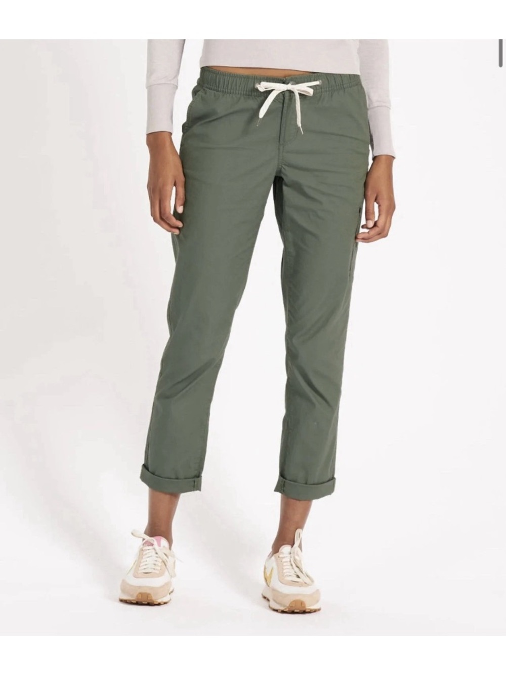 Vuori Olive Drawstring Cropped Pants